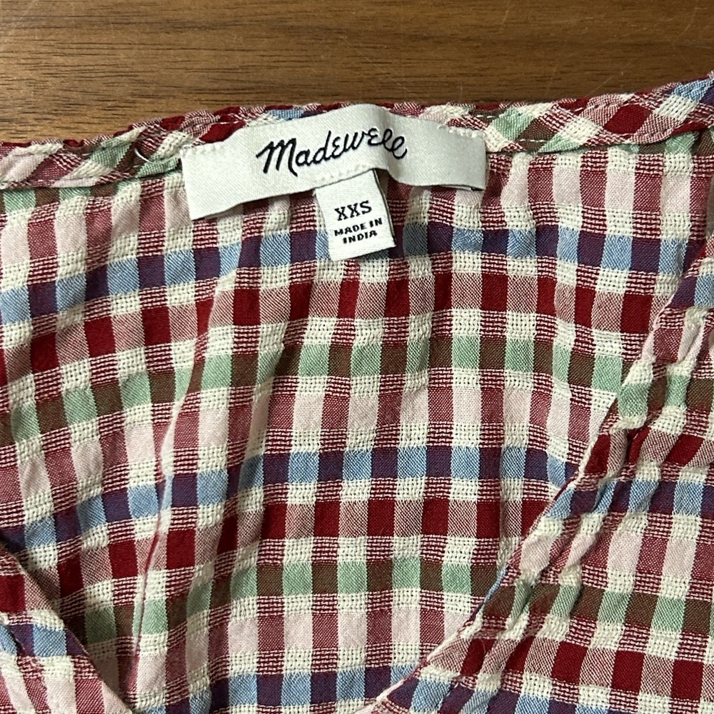 Madewell Multicolor Plaid Shirt Size XXS - Picture 3 of 7